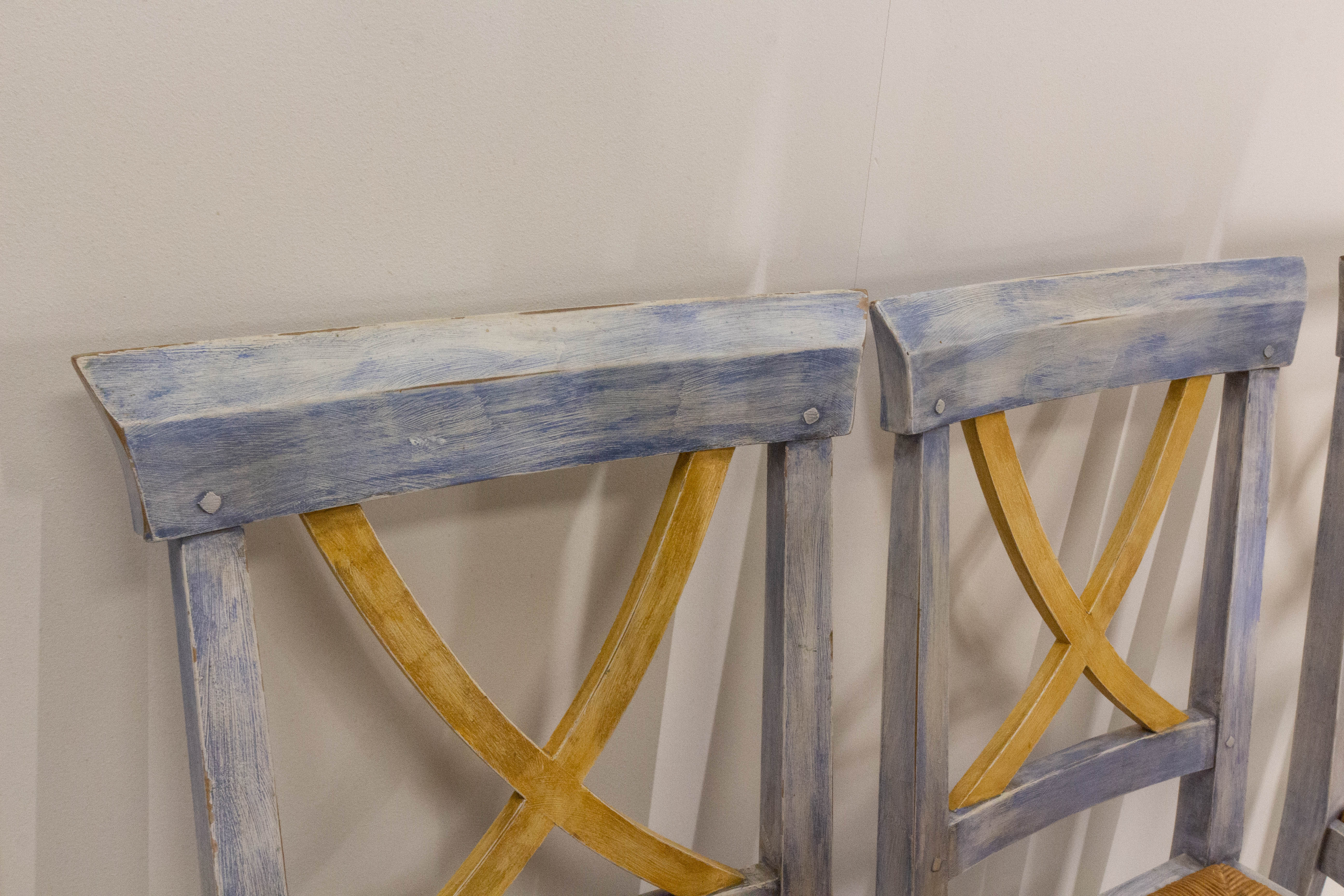 6 mulched provencal style chairs