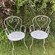 Lot de 2 anciens fauteuils de jardin en fer forgé