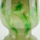 vase en verre vintage par Erwin Eisch, différentes nuances de vert et verre clair