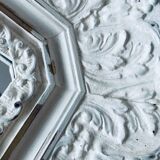 Octagonal mirror with moldings