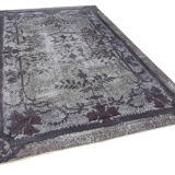 Hand-Knotted Hi-Low Pile Oriental 1970s 204 cm x 320 cm Grey Rug