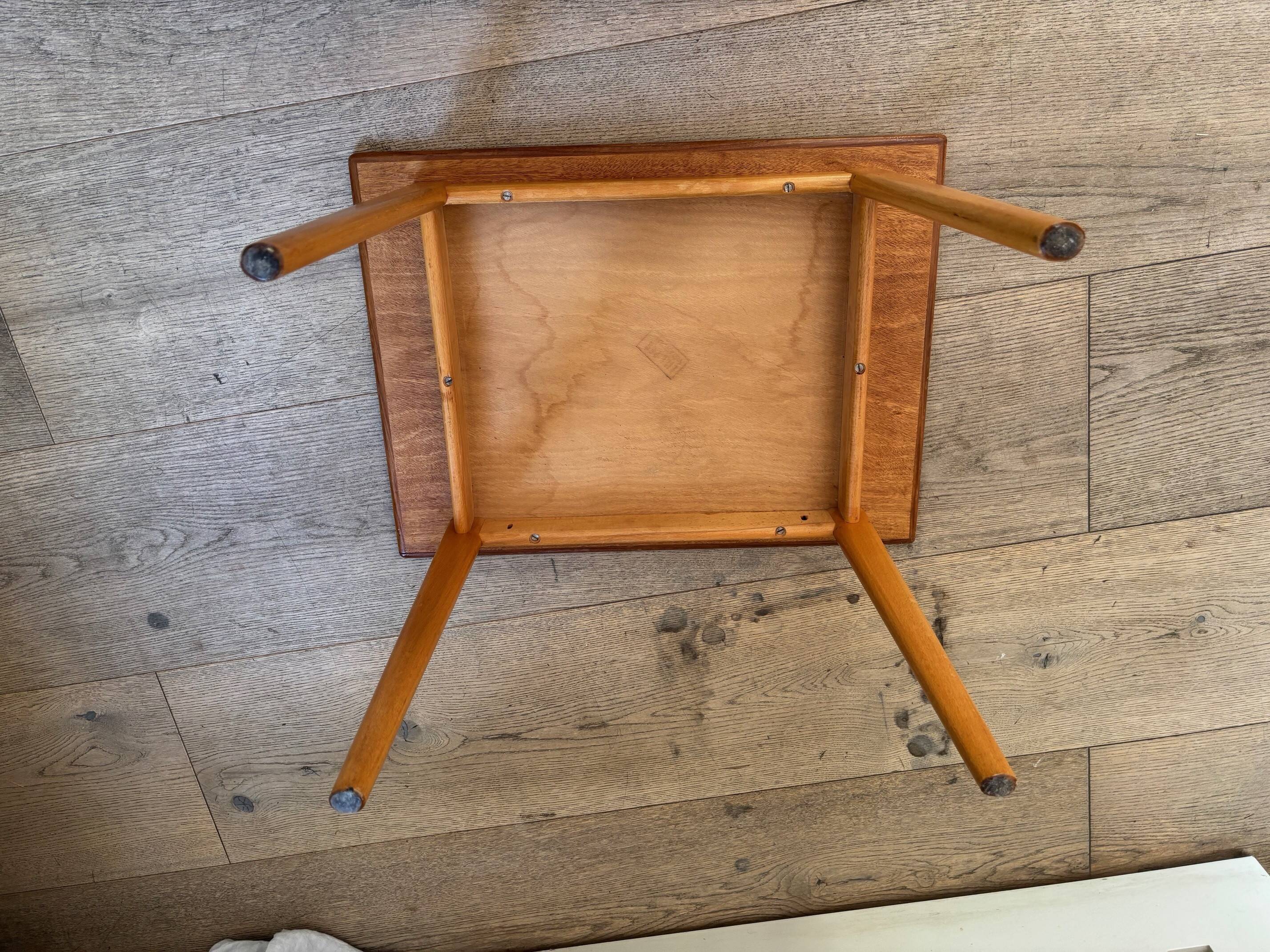 Small teak and beech table - Sweden 1970s