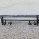 Hammered wrought iron coat rack, sliding pads, Edgard Brandt style, art deco 30s 40s