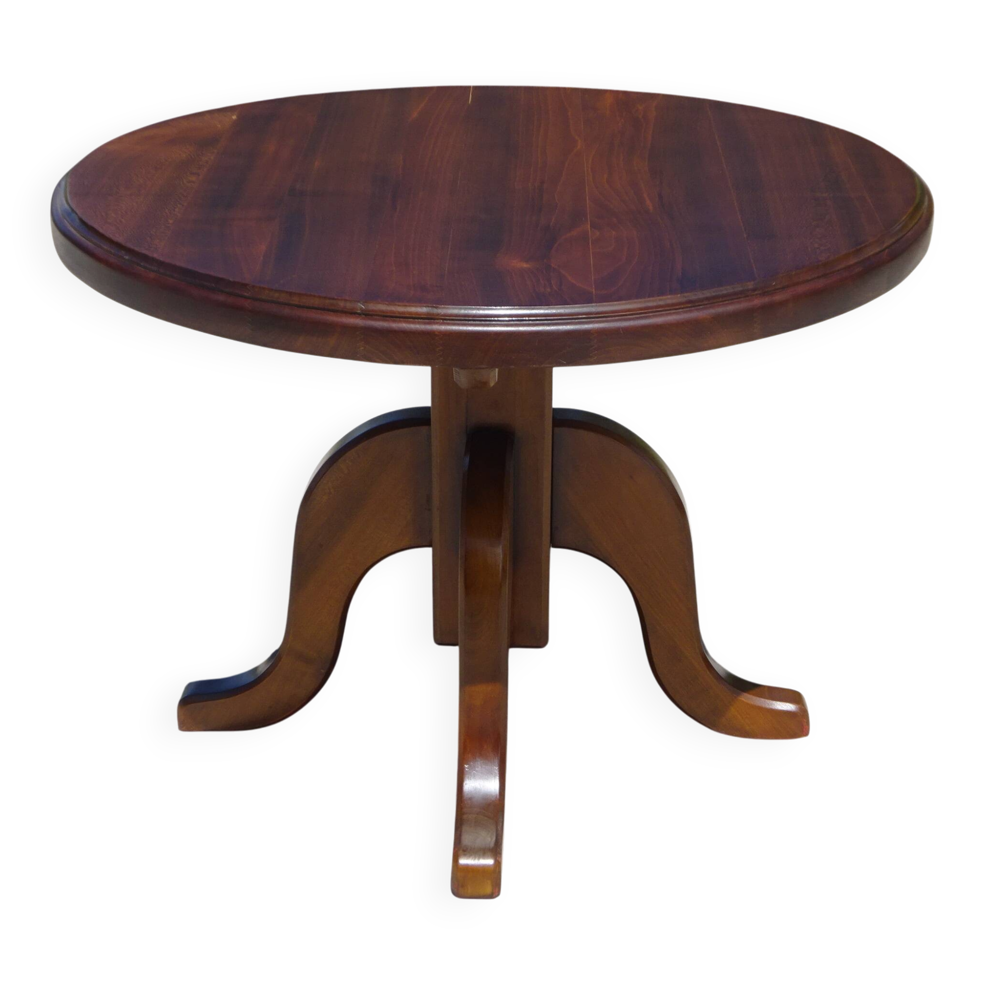 Table de salon ronde en merisier massif