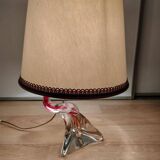 Lampe à poser vintage en verre torsadé