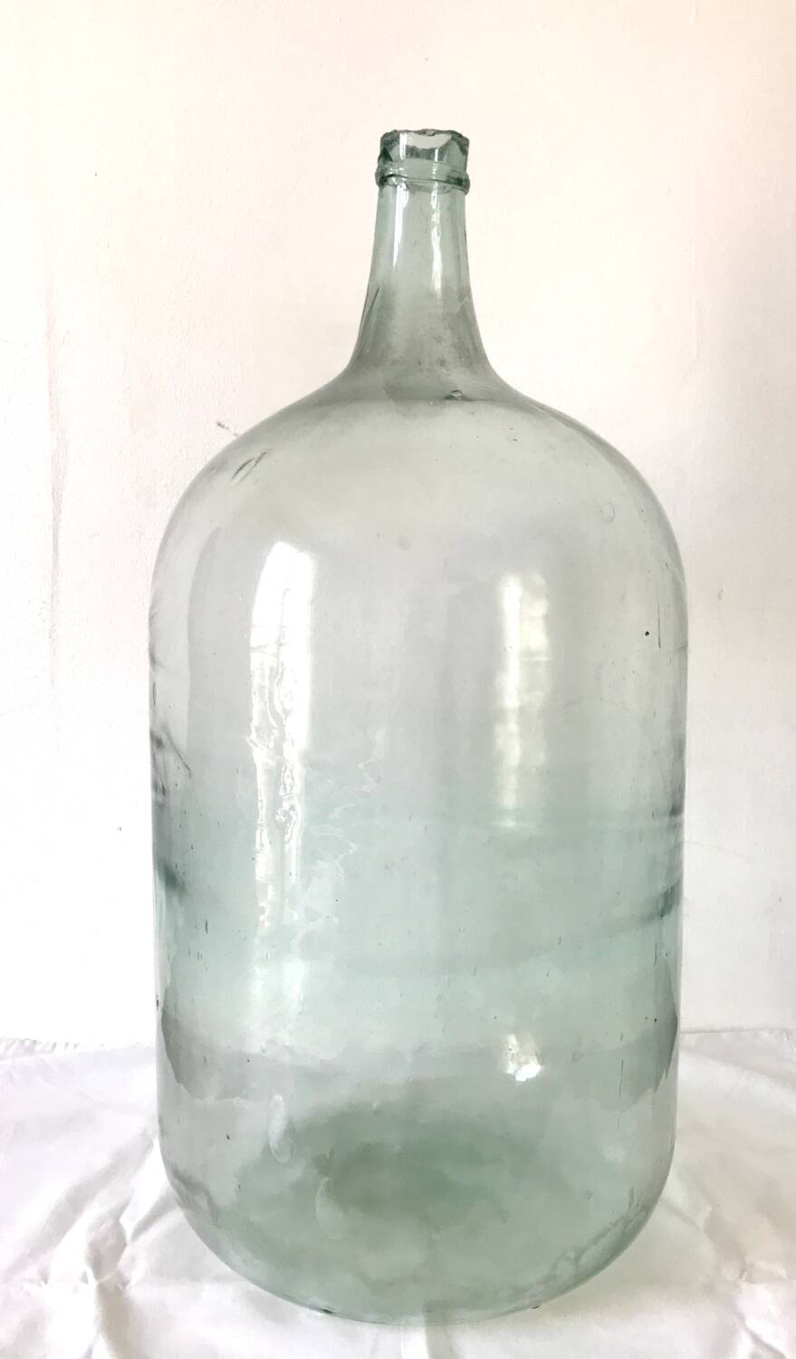 Old demijohn 25L, transparent glass carboy