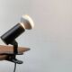 Minimalist postmodern clamp lamp by Erco, 1980s.