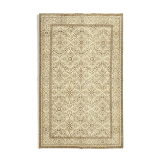 Tapis beige turc noué à la main 173 cm x 284 cm