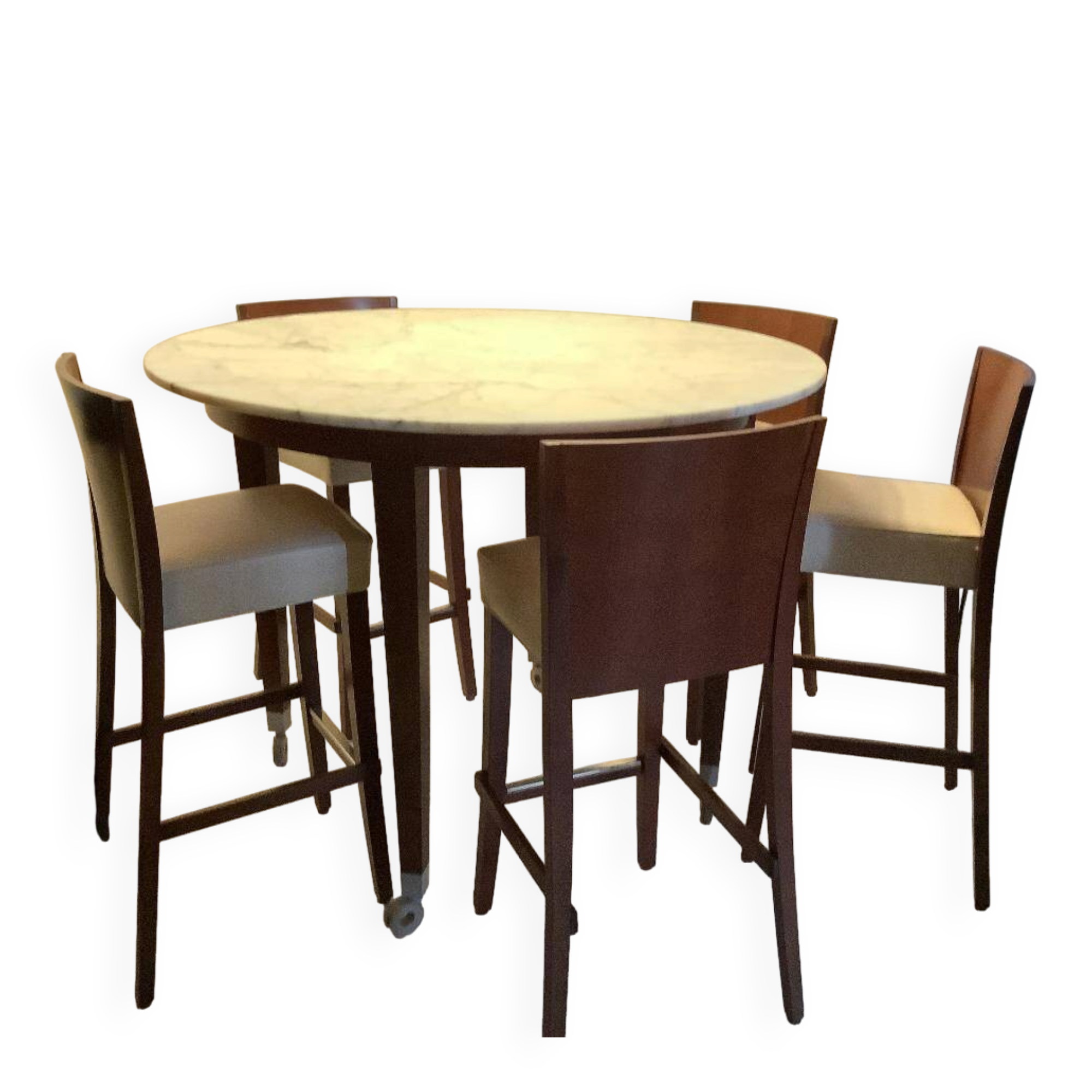 Table and 5 "Neoz" stools by Philippe Starck for Driade.
