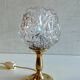 Lampe à poser en laiton doré et verre - mid.XXeme