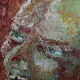Oil on cardboard portrait of a man with a beard by Devaux