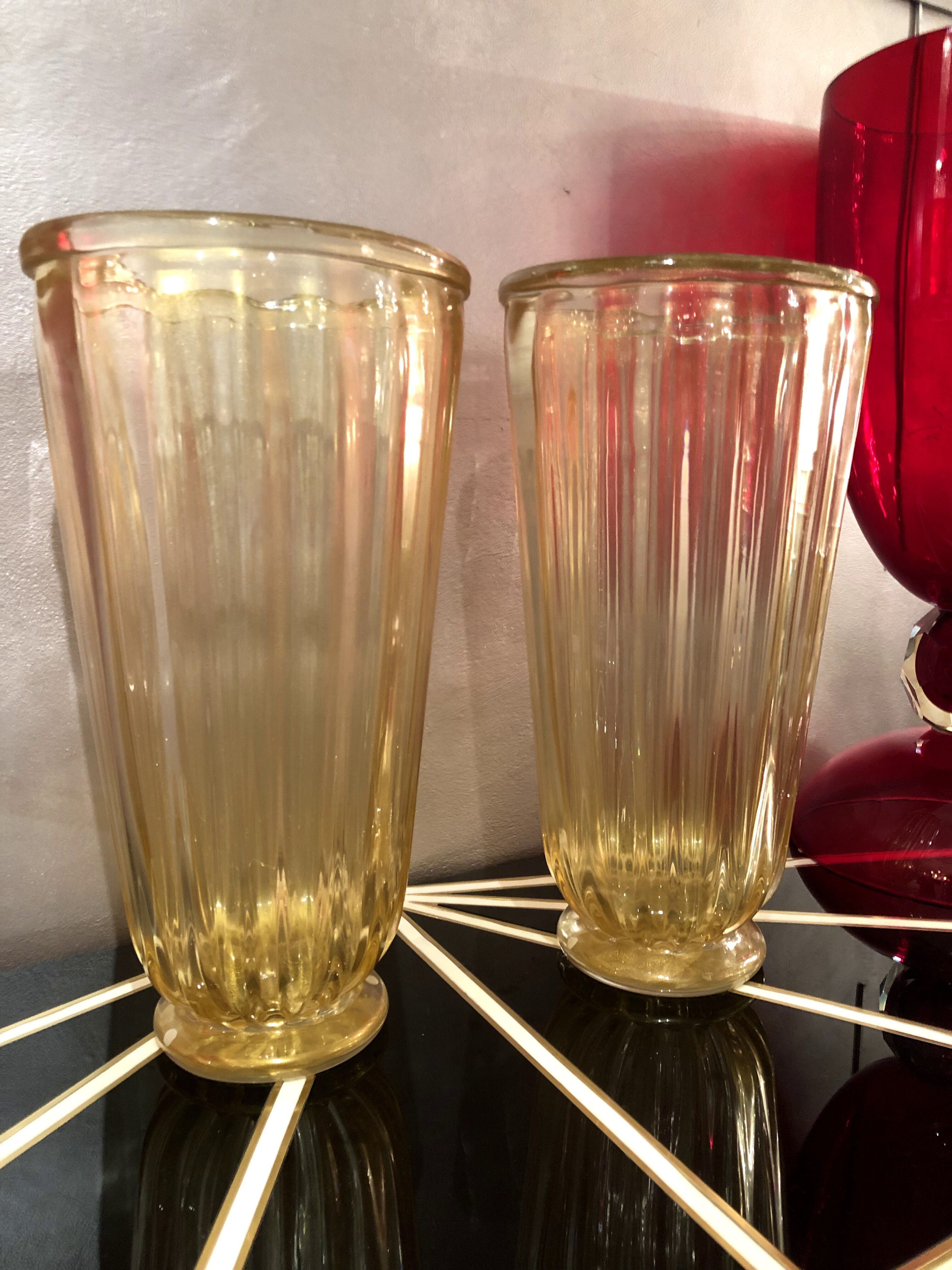 Pair of Murano glass vases