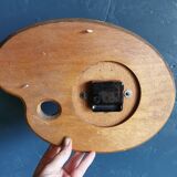 Vintage formica clock silent wall clock painter palette "Jura spruce"