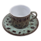 Ceremic lava cup in brown and turquoise, 1970's