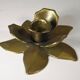 Two "flowers" candle holders in brass - 1970s
