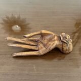 Empty wooden fig hand pocket decoration hand 1970