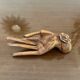 Empty wooden fig hand pocket decoration hand 1970