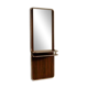 Console murale en chrome et palissandre avec miroir, années 1970, italienne.