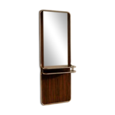 Mid-century modern chrome & rosewood wall console with mirror, 1970s, Italian