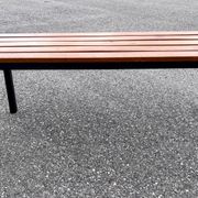 Banc industriel en acier et chêne