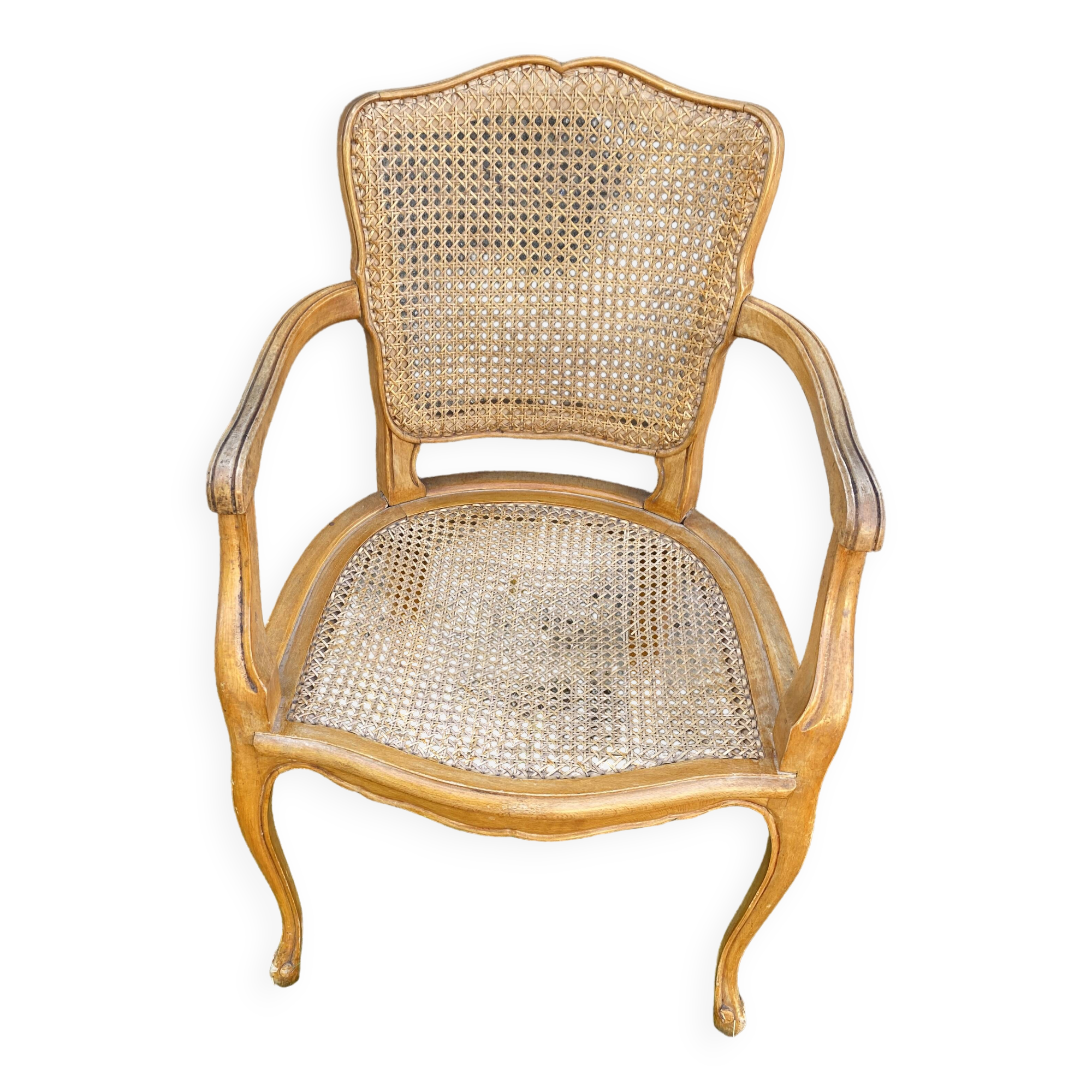 Cane armchair