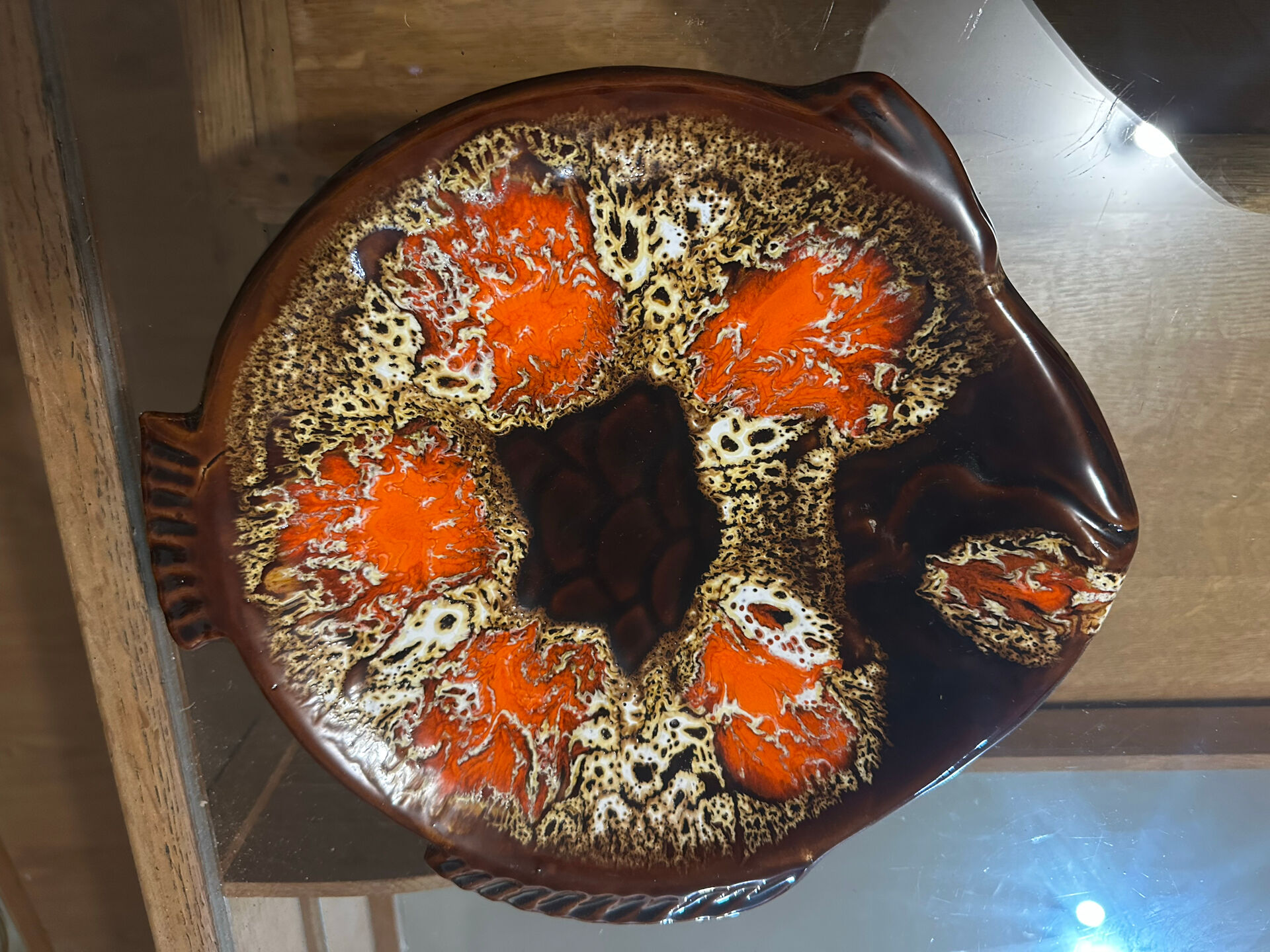 6 vintage fish plates signed Marius Giuge - Vallauris
