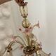 Murano glass chandelier Venetian flowers, circa 1950/1970 pink yellow