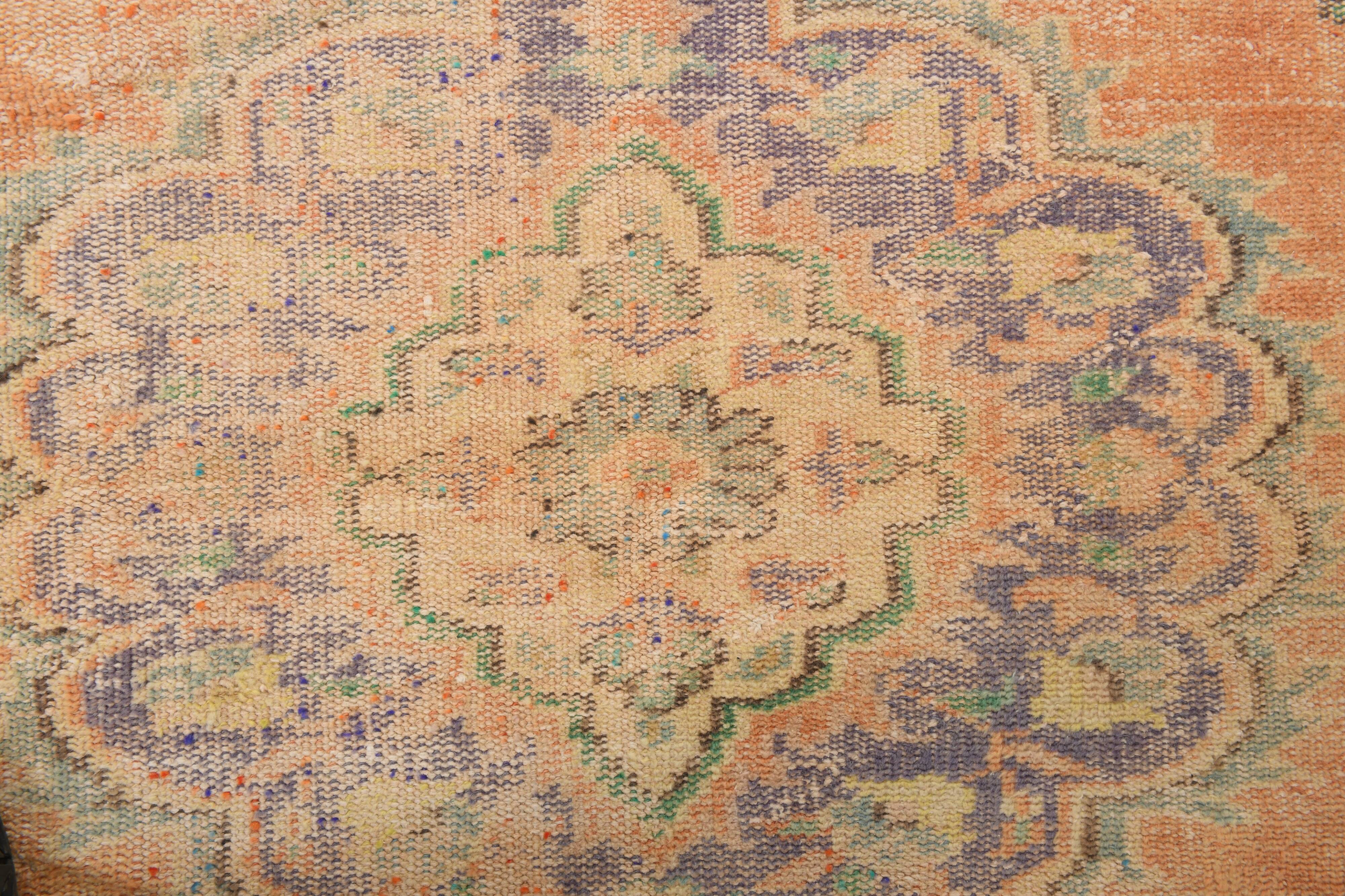 Apricot Tones Oversize Vintage Oushak Rug, 174x300 Cm