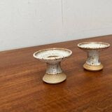 Mid-century Danish studio ceramic candle holders, 1960s, set of 2.