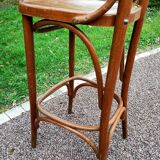 Ancien tabouret de bar en bois tourné