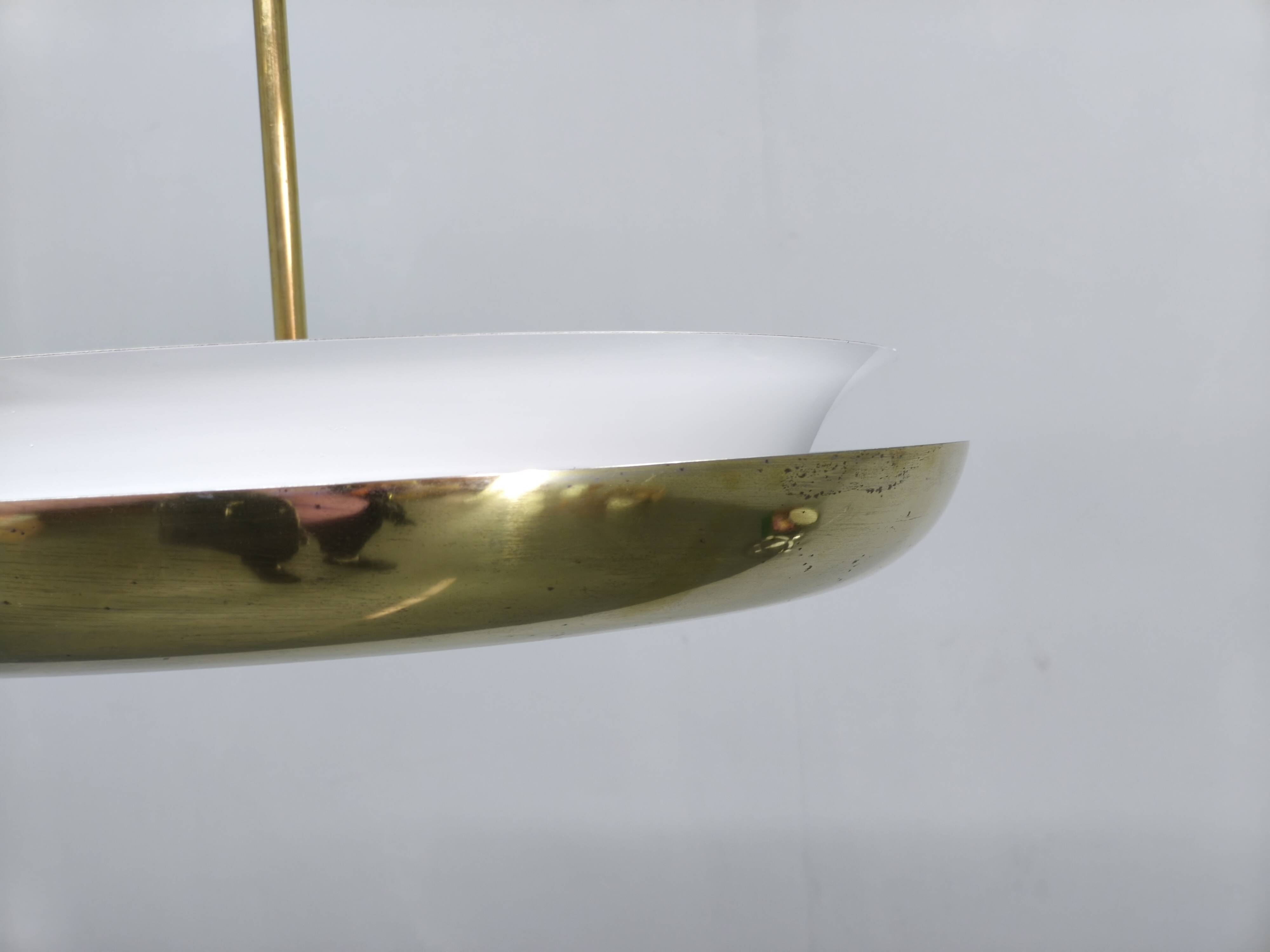 Josef Hurka Art Deco UFO Chandelier, Czechoslovakia 1930s