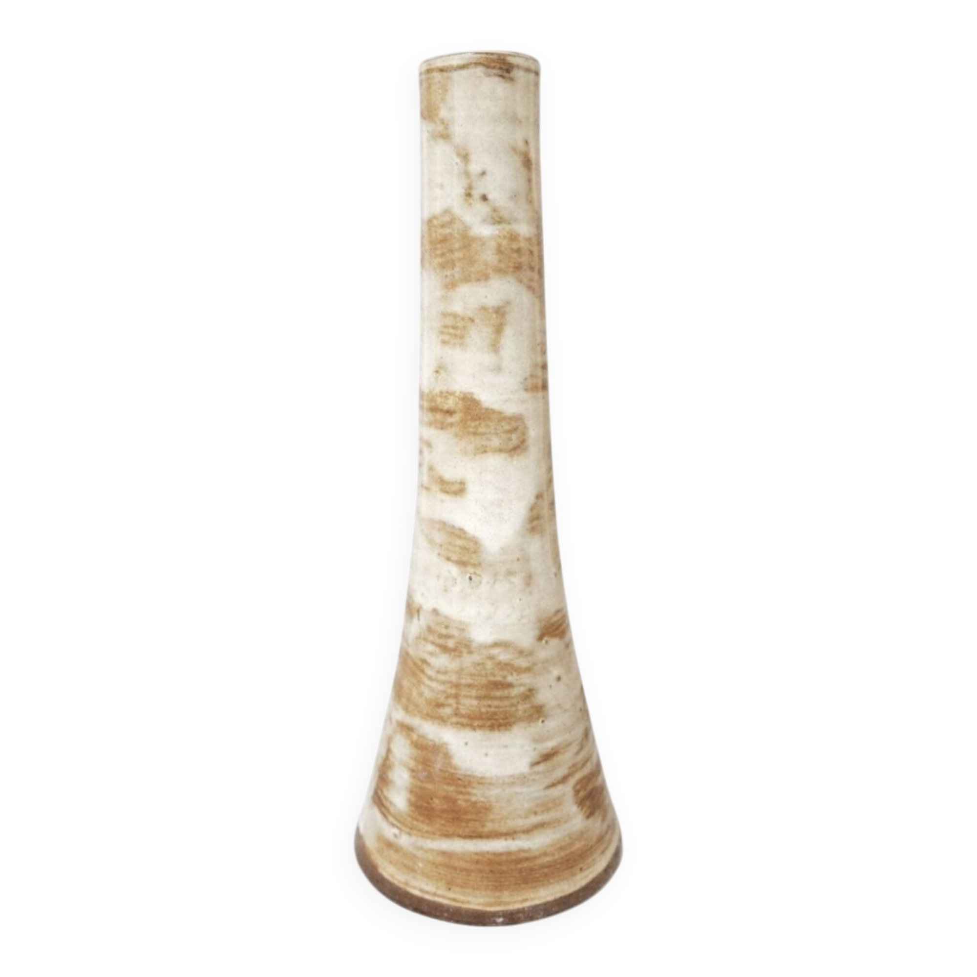 Natural-toned ceramic soliflore vase – 22 cm