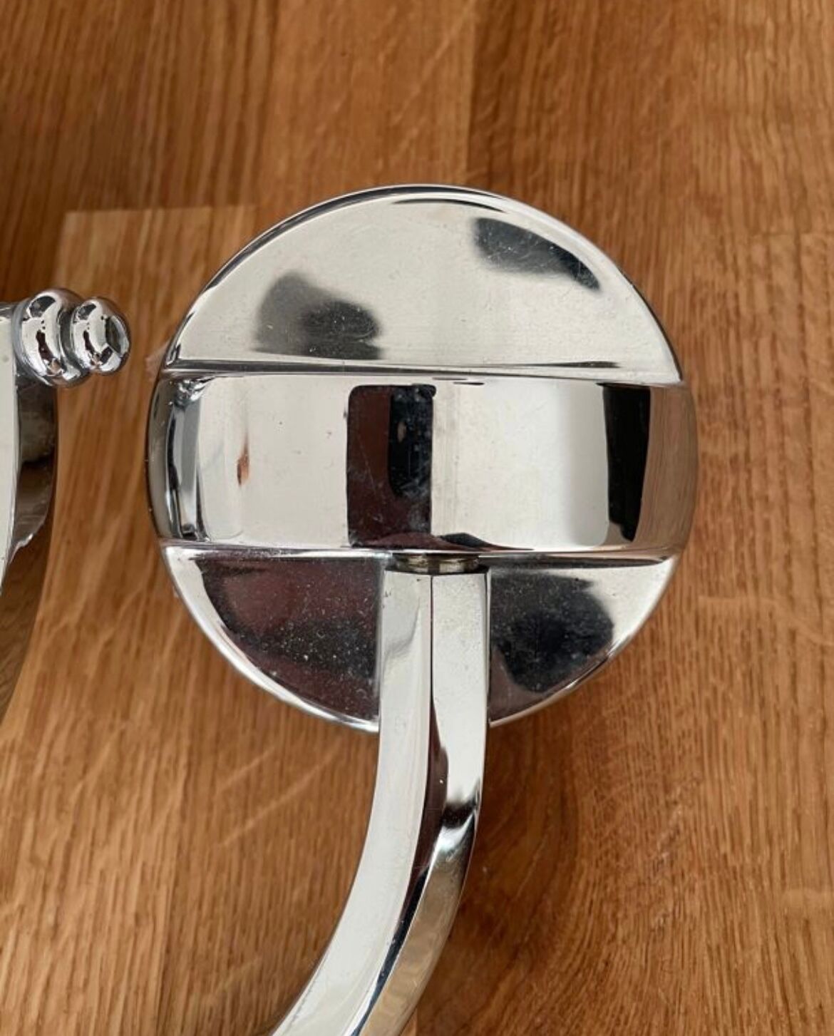 Vintage magnifying and illuminating mirror chromed metal Arpin Paris 1970