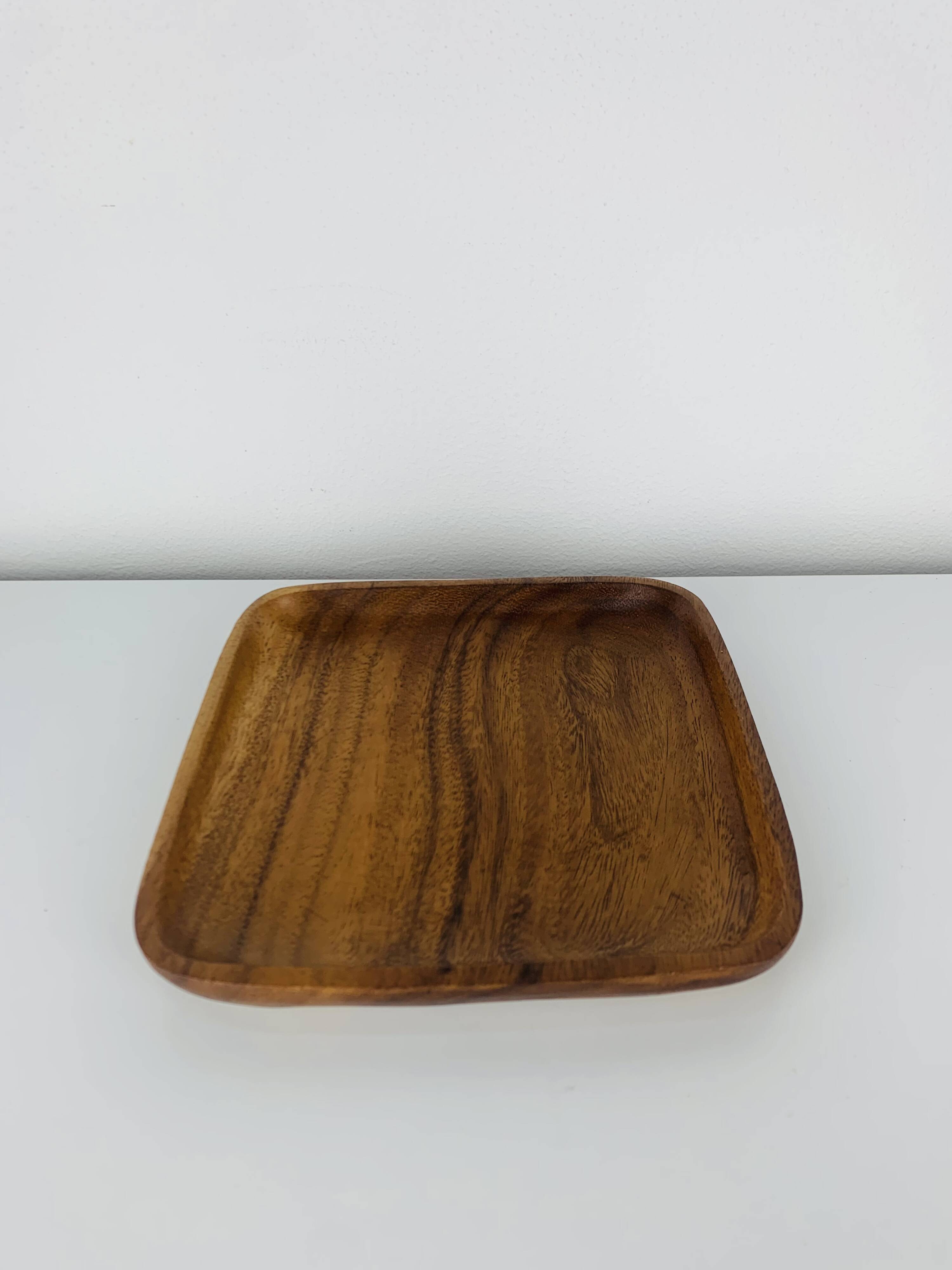 Scandinavian square teak pocket emptier, 1960s