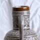 Large 19th century (1840) barbotine carafe / vase with prow head