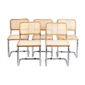 5 chaises en hêtre blond Marcel Breuer, années 1970/80