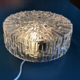Round ceiling light in molded glass