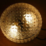 1960s metal and molded glass ceiling light