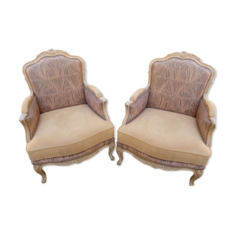 Fauteuils de style Louis XV laqués