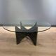 Brutalist coffee table in aluminium and glass