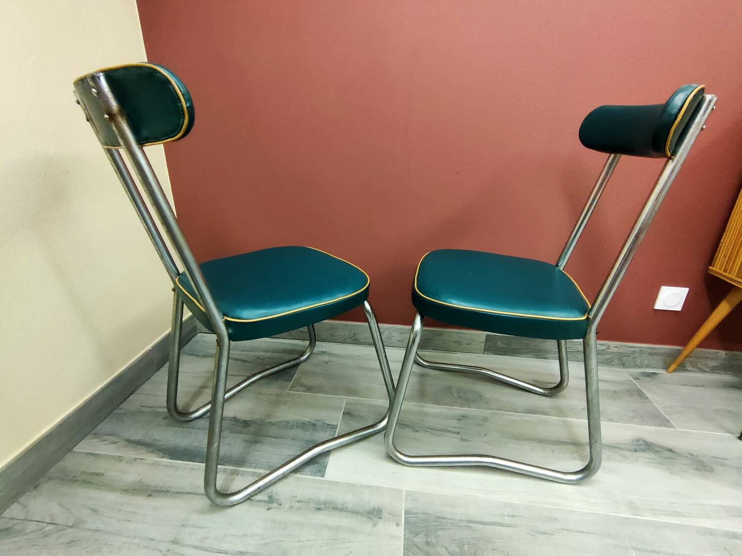 Pair of industrial office chairs