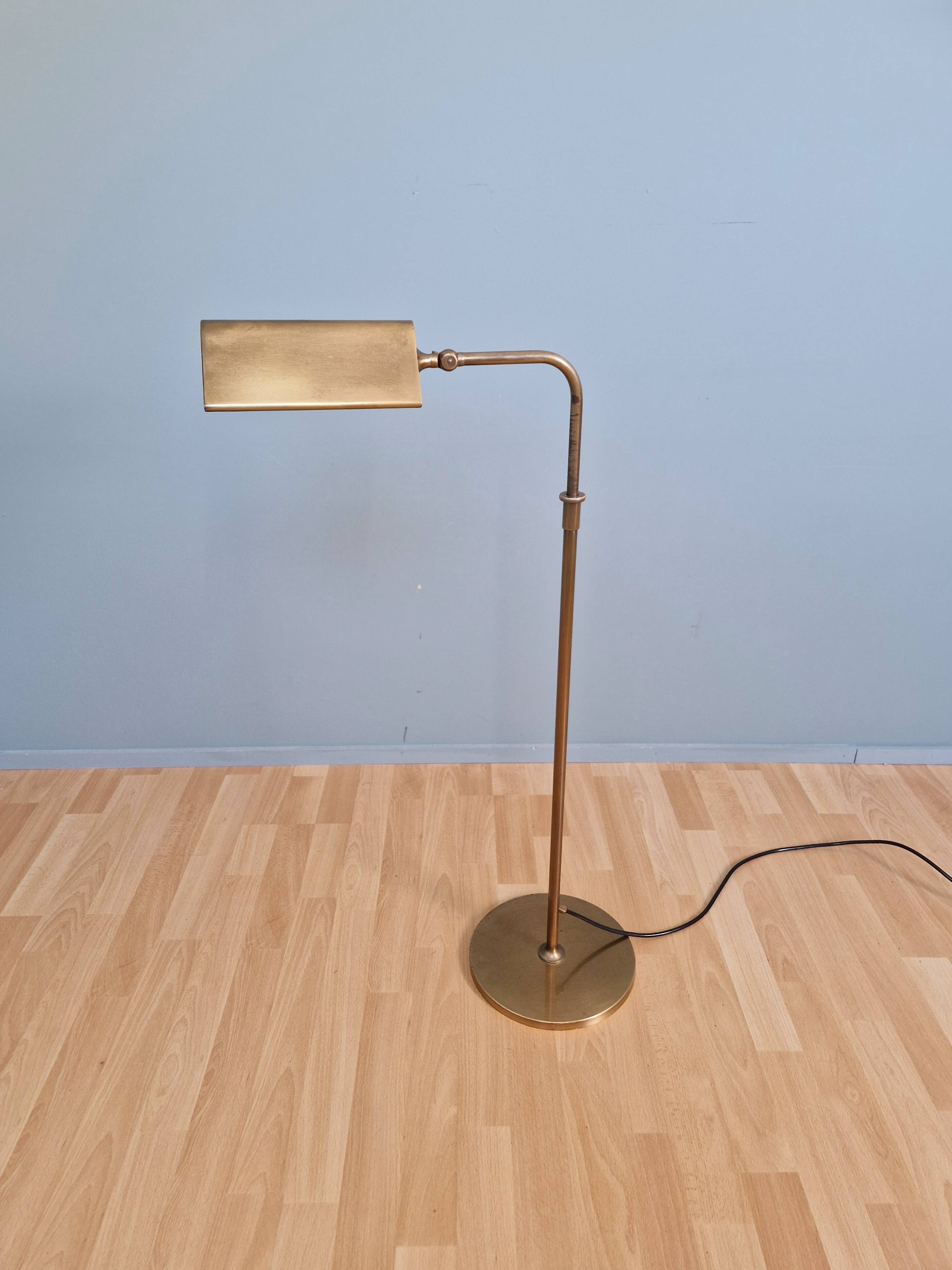 Brass floor lamp, Florian Schulz, Reiminterline, 1970