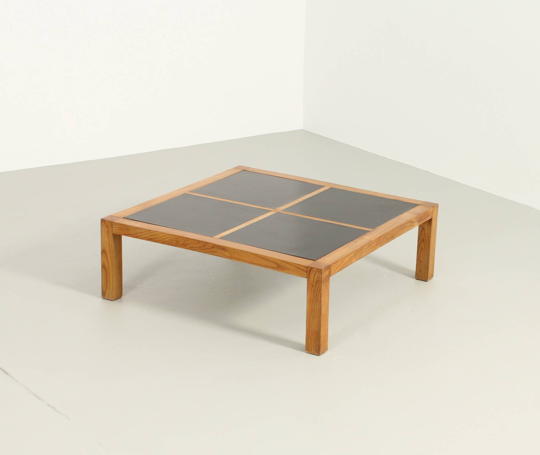 Coffee table or side table in pine and laminate, France, 1970s