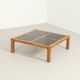 Coffee table or side table in pine and laminate, France, 1970s