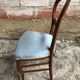 Old chair style louis philippe wood  vintage blue fabric