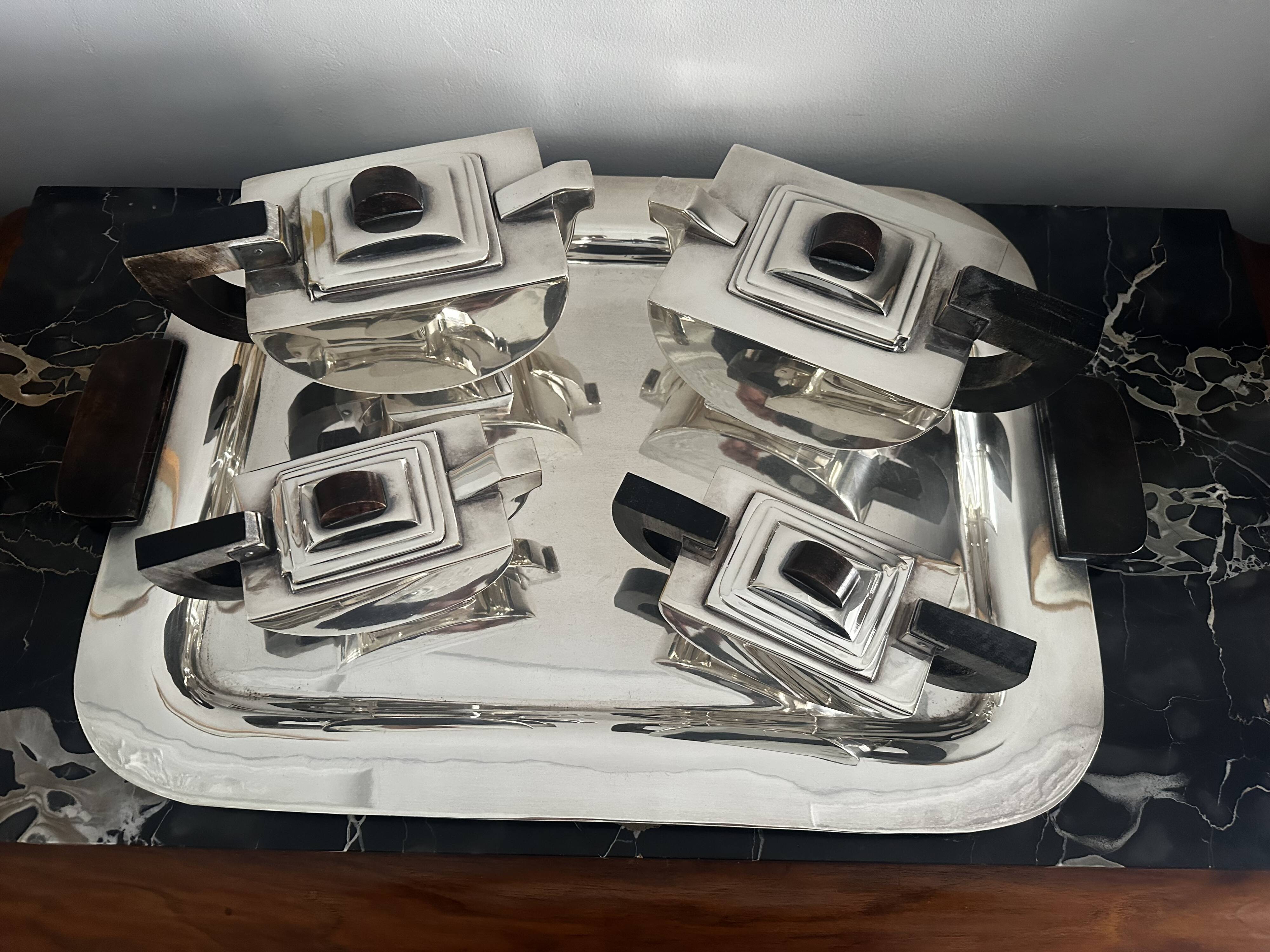 Art deco silver-plated tea and coffee set