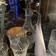 6 wine glasses and a ewer in etzel crystal