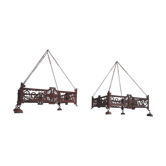 Pair of chandeliers suspensions in cast iron and 19th century wrought iron