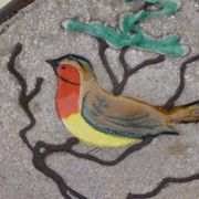 Bird ashtray enamelled