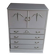 Mid-century wooden dresser painted in cream white, with 2 doors and 4 drawers, brass fittings.